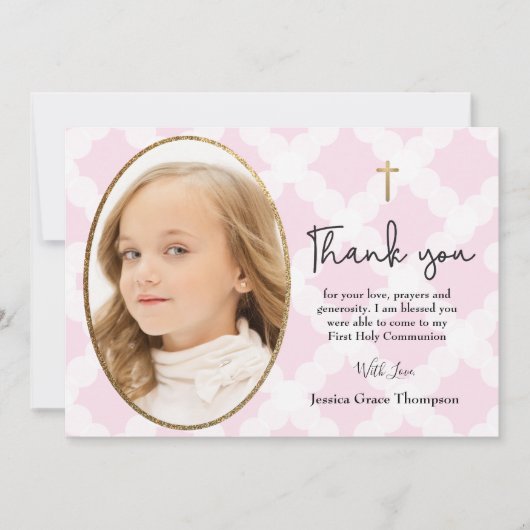Foto van Girly First Heilige Commune bedankt u (Voorkant)
