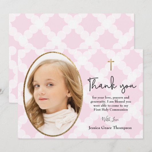 Foto van Girly First Heilige Commune bedankt u (Voorkant / Achterkant)