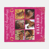 Foto van Girly Pink Memorial Horse Fleece Deken (Voorkant (Horizontaal))