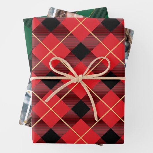 Foto van Glam Pset met kerstfeestdag Inpakpapier Vel (In situ)