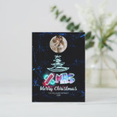 Foto van Glamoureuze Chic Xmas Blue en Red Glow Briefkaart (Staand voorkant)