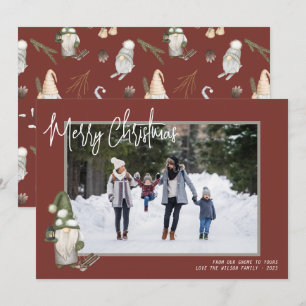 Foto van Gnomes kerst Woodland Feestdagenkaart