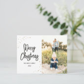 Foto van Gold en Black Snow Feestdagenkaart (Staand voorkant)