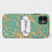 Foto van Gold Glitter Polka Dot Jewel Gem Lijst Case-Mate iPhone Case (Achterkant (horizontaal))