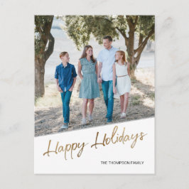 Foto van Gold Script Prettige feestdagen Briefkaart