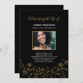 Foto van Gold Wildflower Life Uitnodiging (Voorkant / Achterkant)