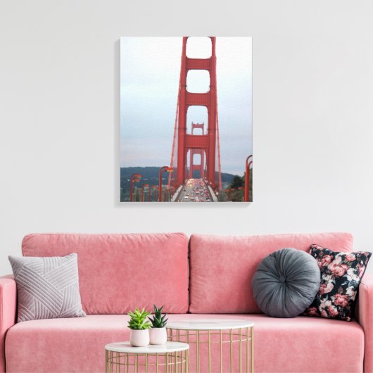Foto van Golden Gate Bridge Wrapped Canvas Afdruk (Insitu (Woonkamer))