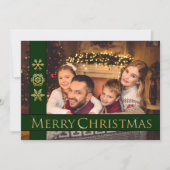 Foto van Golden Merry-kerstfamilie Feestdagenkaart (Voorkant)