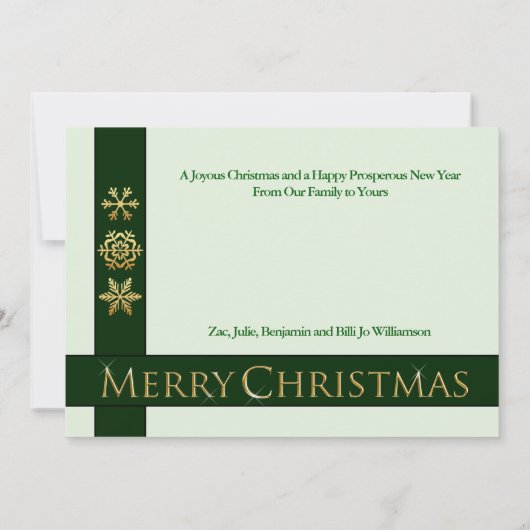 Foto van Golden Merry-kerstfamilie Feestdagenkaart (Achterkant)