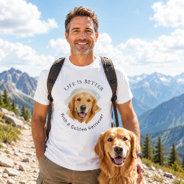 Foto van Golden Retriever Het leven is beter heren T-shirt