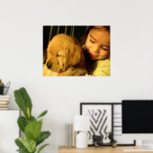Foto van Golden Retriever Puppy Dog Poster (Thuiskantoor)