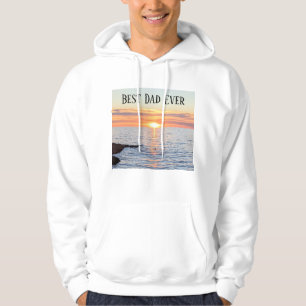 Foto van Golden Sunset en Ocean Best Dad Ever Hoodie