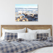 Foto van golven aan de Atlantische Oceaan kust Canvas Afdruk (Insitu (Slaapkamer))