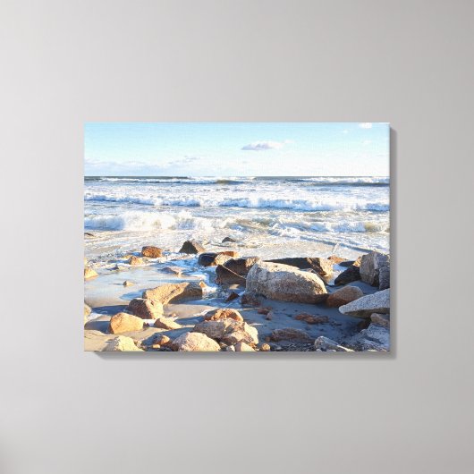 Foto van golven aan de Atlantische Oceaan kust Canvas Afdruk (Voorkant)