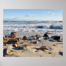 Foto van golven in de Atlantische Oceaan Poster