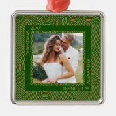 Foto van gouden en groene paren metalen ornament (Voorkant)