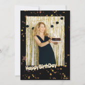 Foto van gouden sterren Birthday Kaart (Voorkant)