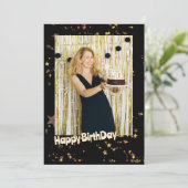 Foto van gouden sterren Birthday Kaart (Staand voorkant)
