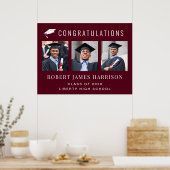 Foto van Graduation Party Burgundy Poster (Keuken)