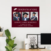 Foto van Graduation Party Burgundy Poster (Thuiskantoor)