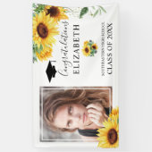 Foto van Graduation Party Waterverf Sunflower Spandoek (Verticaal)