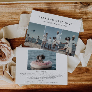 Foto van grafische Zeeen en groeten Jaar in Review Feestdagenkaart