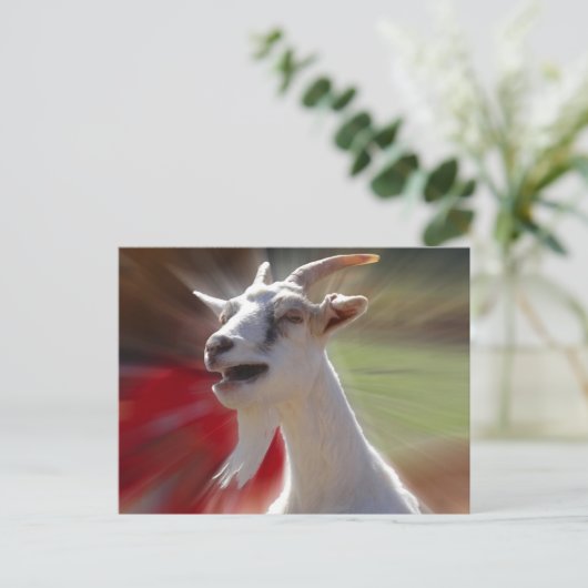 Foto van grappige geit briefkaart (Staand voorkant)
