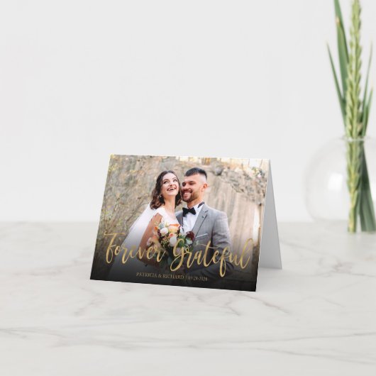 Foto van Grateful Elegant Weddenschap Bedankt (Voorkant)