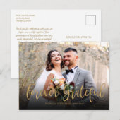 Foto van Grateful Elegant Weddenschap Bedankt Briefkaart (Voorkant / Achterkant)