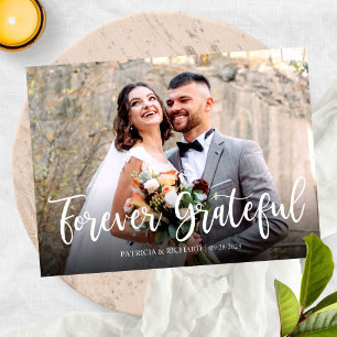 Foto van Grateful Elegant Weddenschap Bedankt Briefkaart