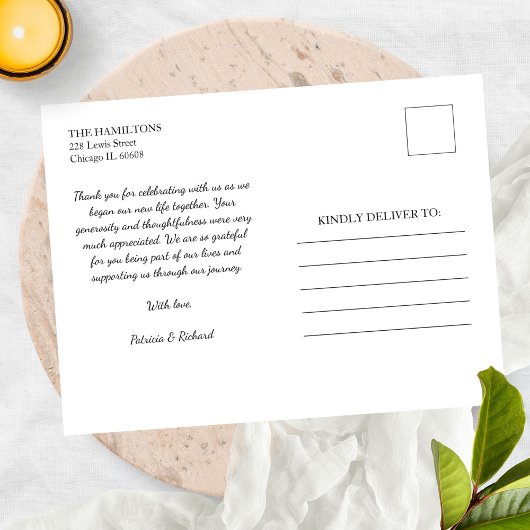 Foto van Grateful Elegant Weddenschap Bedankt Briefkaart