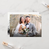 Foto van Grateful Elegant Weddenschap Bedankt Kaart (Voorkant / Achterkant in situ)