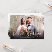 Foto van Grateful Elegant Weddenschap Bedankt Kaart (Voorkant / Achterkant in situ)
