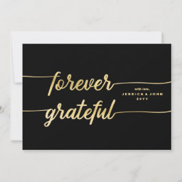 Foto van Grateful Gold Calligraphy Weddenschap Bedankkaart