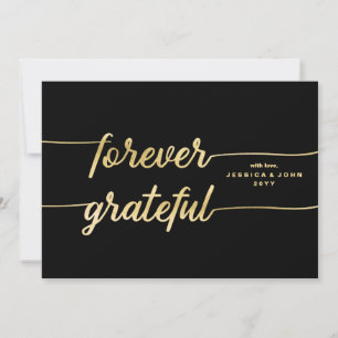 Foto van Grateful Gold Calligraphy Weddenschap Bedankkaart
