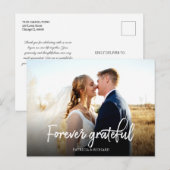 Foto van Grateful Stylish Weddenschap Foto Briefkaart (Voorkant / Achterkant)