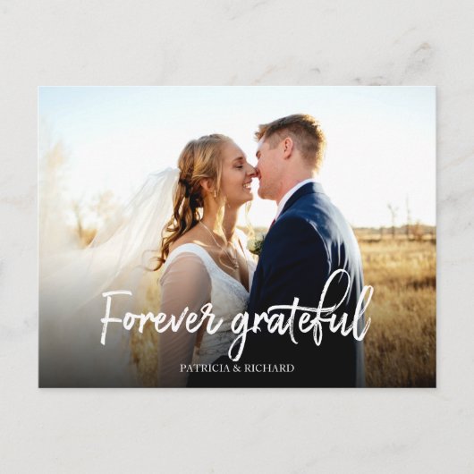 Foto van Grateful Stylish Weddenschap Foto Briefkaart (Voorkant)