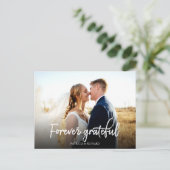 Foto van Grateful Stylish Weddenschap Foto Briefkaart (Staand voorkant)