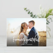 Foto van Grateful Stylish Weddenschap Foto Kaart (Staand voorkant)