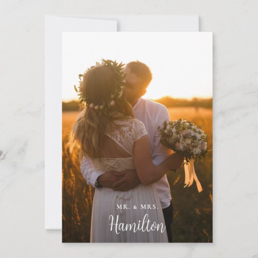 Foto van Grateful Weddenschap Foto Flat Hartelijk  Bedankkaart (Achterkant)