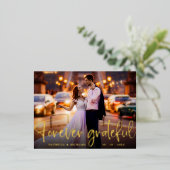 Foto van Grateful Weddenschap Foto Folie Feestdagen Briefkaart (Staand Voorkant)