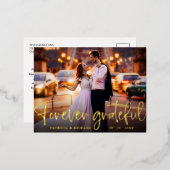 Foto van Grateful Weddenschap Foto Folie Feestdagen Briefkaart (Voorkant / Achterkant)