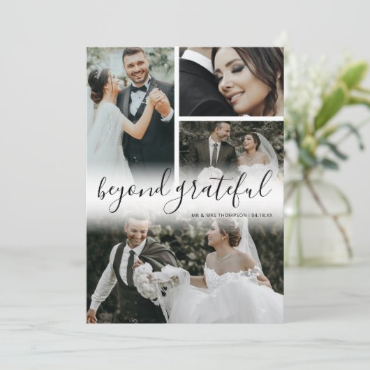 Foto van Grateful Weddenschap Hartelijk dank Bedankkaart (Staand voorkant)