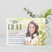 Foto van Gray and Blue Chevron Afstuderen Kaart (Staand voorkant)