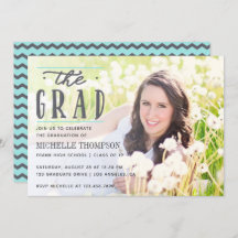 Foto van Gray and Blue Chevron Afstuderen