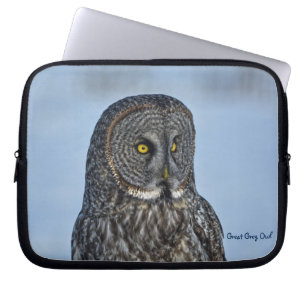 Foto van Great Grey Owl Raptor Wildlife Laptop Sleeve