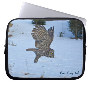 Foto van Great Grey Owl Raptor Wildlife Laptop Sleeve
