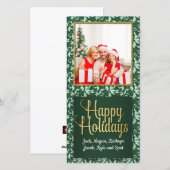 Foto van Green and Gold  Holly Feestdagenkaart (Voorkant / Achterkant)