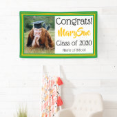 Foto van Green and Gold School Colors Spandoek (Insitu)