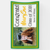 Foto van Green and Gold School Colors Spandoek (Verticaal)